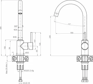 Смеситель для кухни GranFest 3650 хром